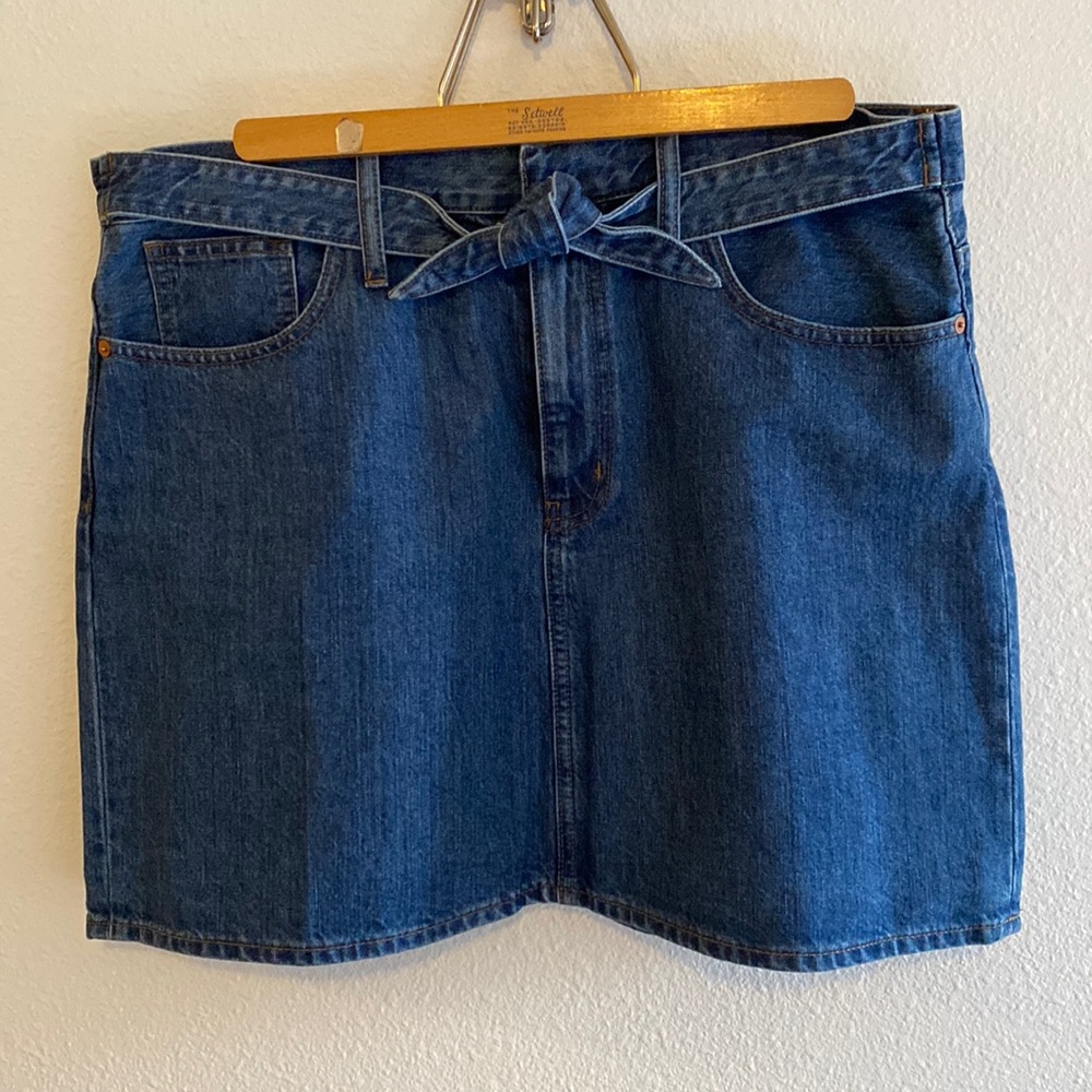 Madewell denim high rise straight skirt